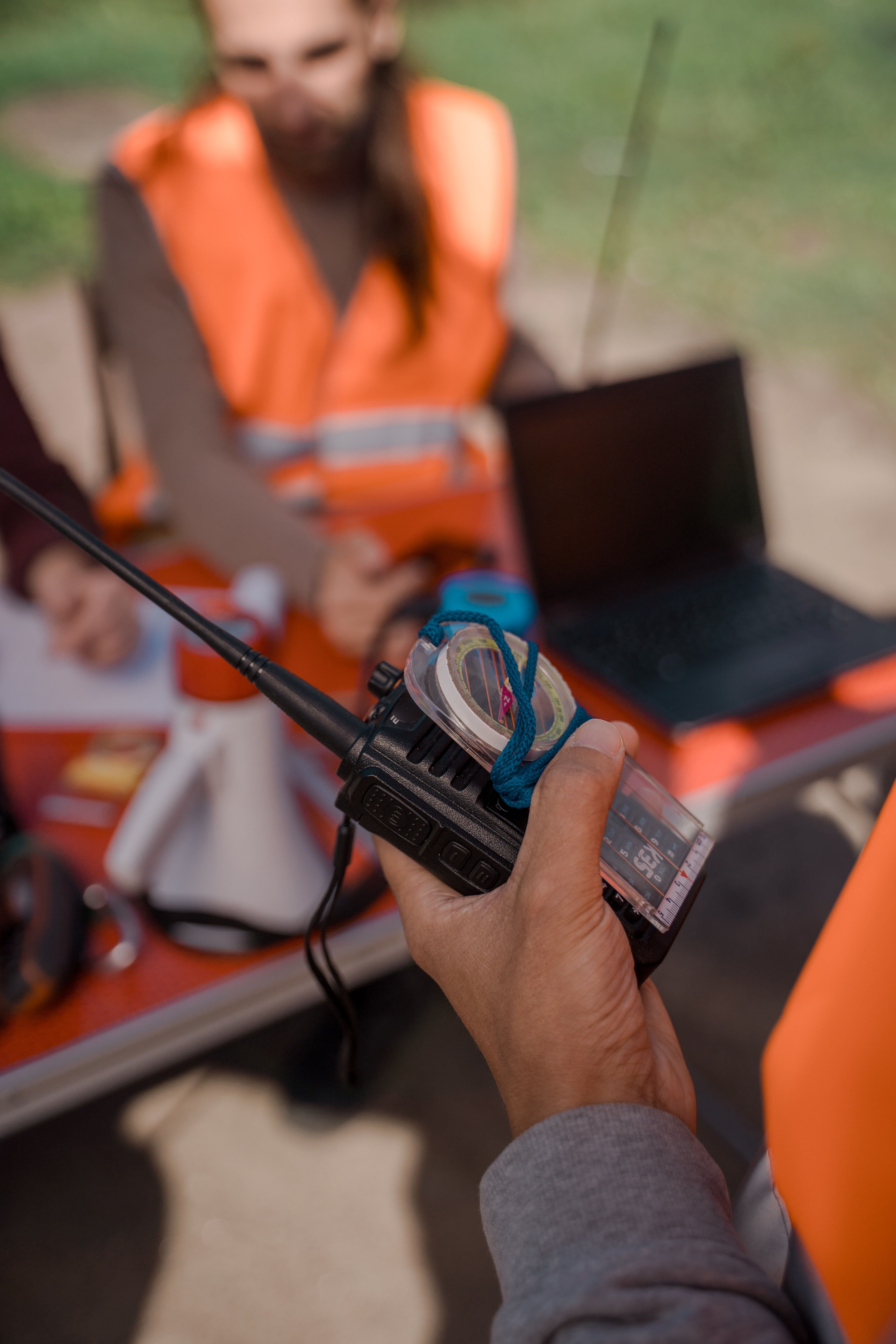 Search and rescue team in wilderness
